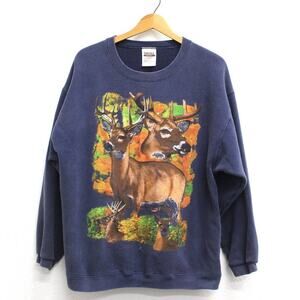 Vintage Deer Stag Wilderness Sweatshirt Large